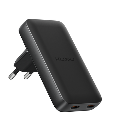 KUXIU 65W UltraSlim GaN Adapter – US Plug + EU & UK Plug Adapter Set