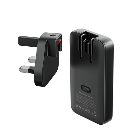 KUXIU 65W UltraSlim GaN Adapter – US Plug + EU & UK Plug Adapter Set