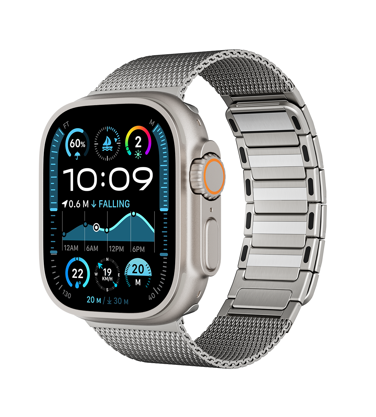 KUXIU Titanium Stainless Steel Magnetic Apple Watch Band