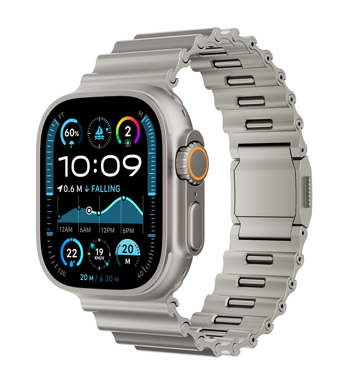 KUXIU Stainless Steel Ocean Band - Titanium