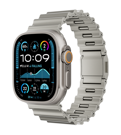 KUXIU Stainless Steel Ocean Band - Titanium