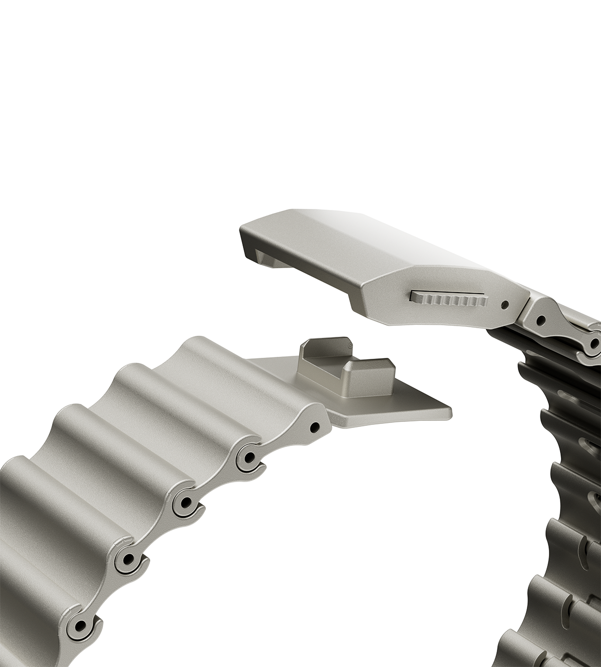 KUXIU Stainless Steel Ocean Band - Titanium