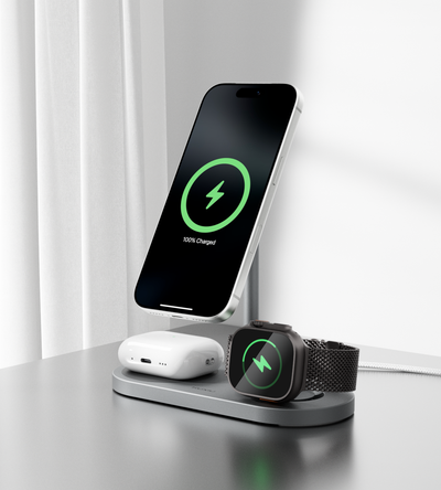 Estación de carga inalámbrica magnética plegable 3 en 1 Qi2 KUXIU X23Q