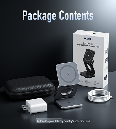 KUXIU X40 3-in-1 MagSafe Foldable Charging Stand - Gray