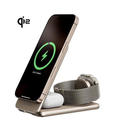 KUXIU X41Q Qi2 Certified 3-in-1 MagSafe Foldable Charging Stand