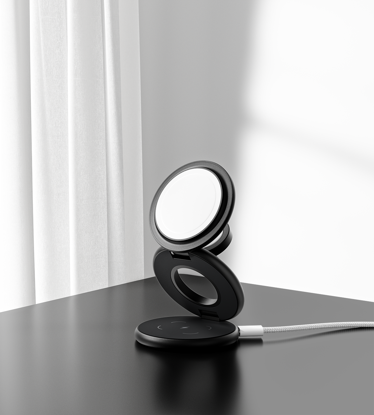 KUXIU X63 3-In-1 MagSafe Foldable Magnetic Wireless Charging Station - Black
