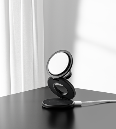 KUXIU X63 3-In-1 MagSafe Foldable Magnetic Wireless Charging Station - Black