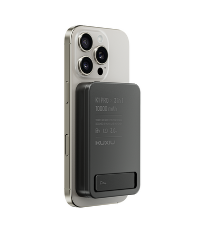 KUXIU K1 15W Fast Charging 3-in-1 MagSafe Wireless Power Bank - Black