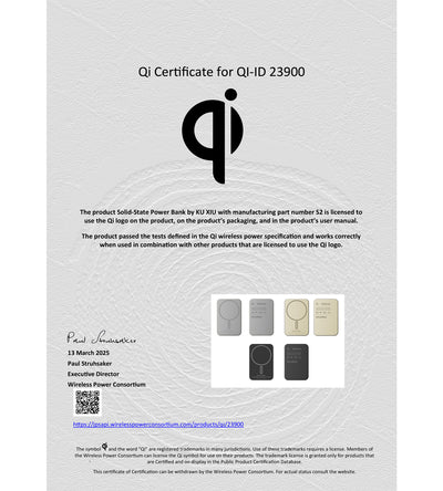 KUXIU S2 Qi2 5000mAh MagSafe Estado Sólido Banco de Energía