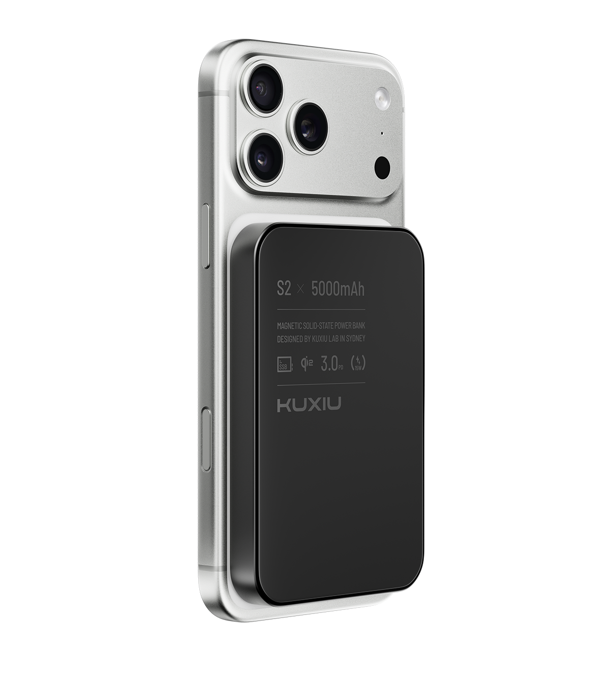 KUXIU S2 Qi2 5000mAh MagSafe Énergie Solide Batterie Externe