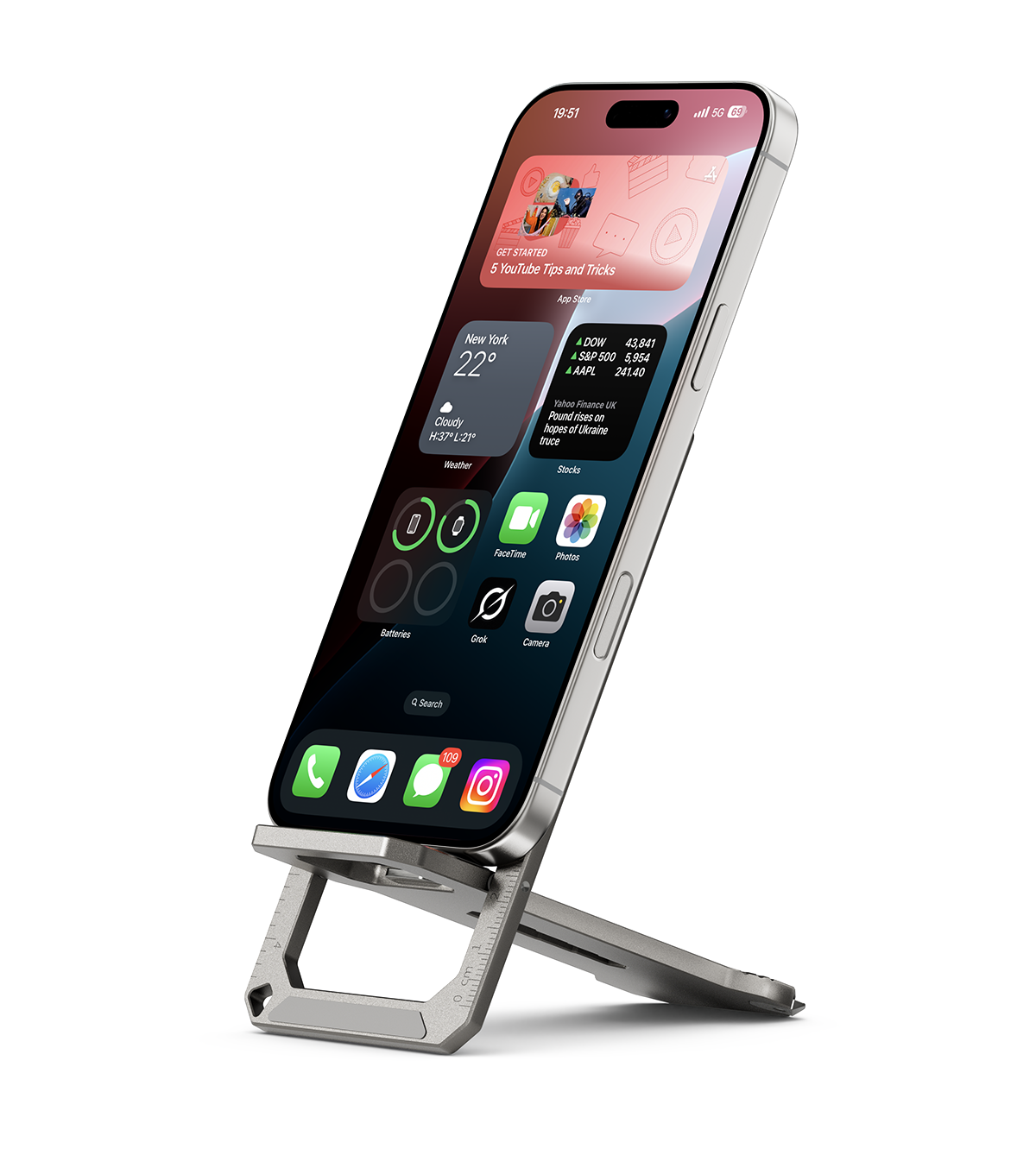 KUXIU X101 Multi-Functional Portable Aluminum Phone Stand – Titanium
