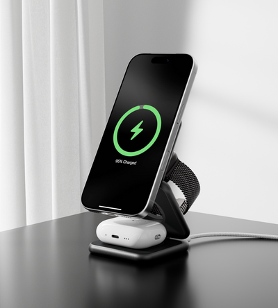 KUXIU X40 3-in-1 MagSafe Foldable Charging Stand - Black