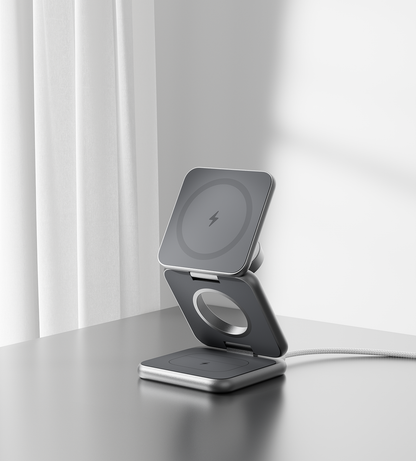 KUXIU X40 3合1 MagSafe 可折疊充電支架 - 灰色