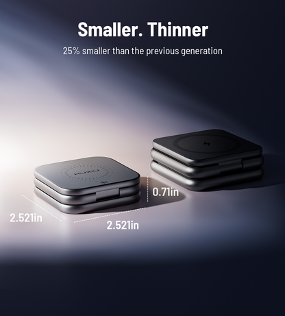 KUXIU X40 Turbo Skládací bezdrátová nabíječka 3-v-1 MagSafe 25W, certifikovaná Qi2.2 - Šedá