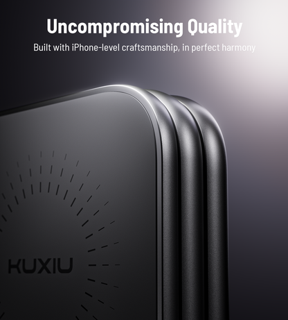 KUXIU X40 Turbo Skládací bezdrátová nabíječka 3-v-1 MagSafe 25W, certifikovaná Qi2.2 - Šedá