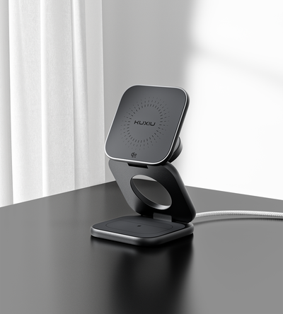 KUXIU X40 Turbo Qi2.2 Certified 25W 3-in-1 MagSafe Foldable Wireless Charging Stand  - Black
