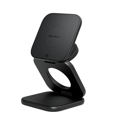 KUXIU X40 Turbo Qi2.2 Certified 25W 3-in-1 MagSafe Foldable Wireless Charging Stand  - Black