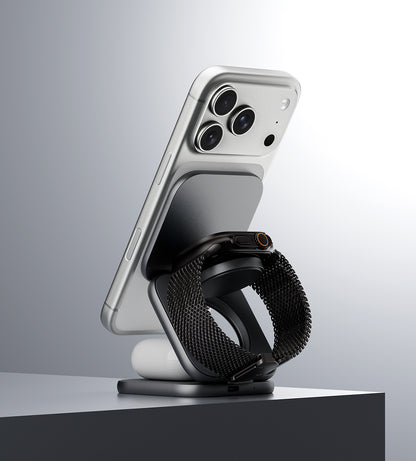 KUXIU X40 Turbo Qi2.2 Zertifiziert 25W 3-in-1 MagSafe Faltbarer Kabelloser Ladeständer
