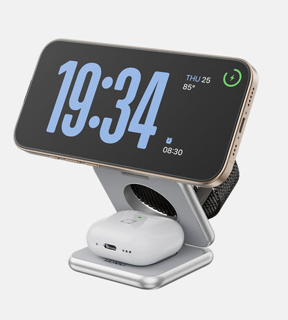 KUXIU X40 3-in-1 MagSafe Faltbarer Ladeständer - Silber