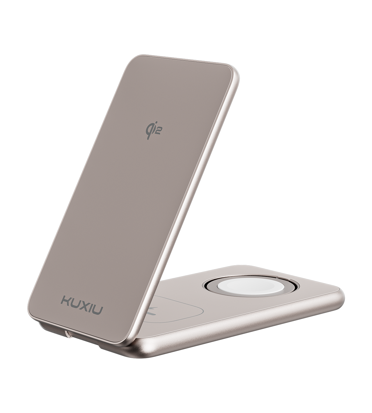 KUXIU X41Q Qi2 Certified 3-in-1 MagSafe Foldable Charging Stand - Desert Titanium