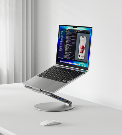 KUXIU X53 Support ergonomique pour ordinateur portable avec hub 8-en-1 intégré