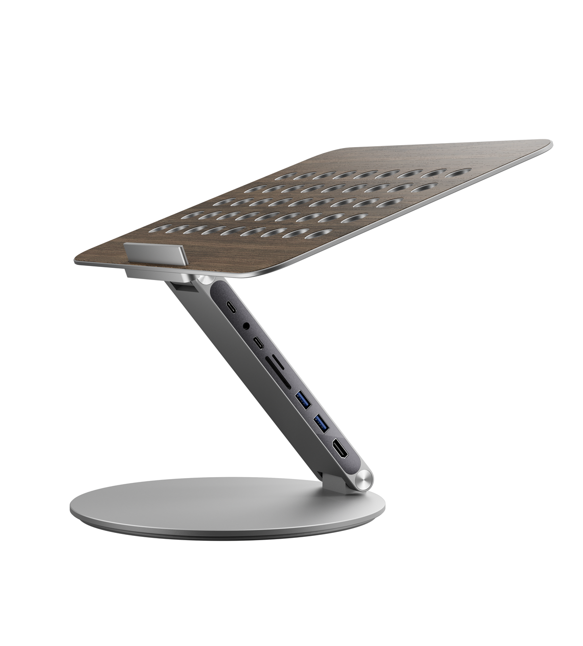 KUXIU X53 Hub Multifunctional Laptop Stand - Wood Grain