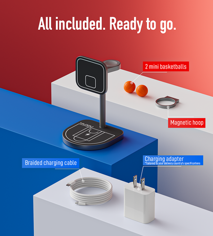 KUXIU 3-Point Power Creative 3-in-1 MagSafe Charging Stand - Black