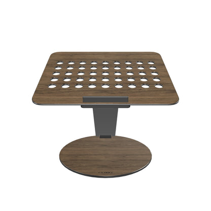 KUXIU X53 Ergonomischer Laptopständer mit integriertem 8-in-1-Hub - Holzmaserung